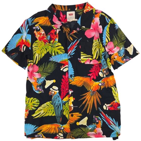 Levi's Other - Levi's | Tropical Themed Parrots & Cocktails Shirt | Size Medium
